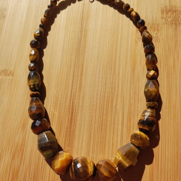 Jay King DTR mine finds Sterling Silver Tiger's Eye Graduated Bead Necklace. - Picture 3 of 4